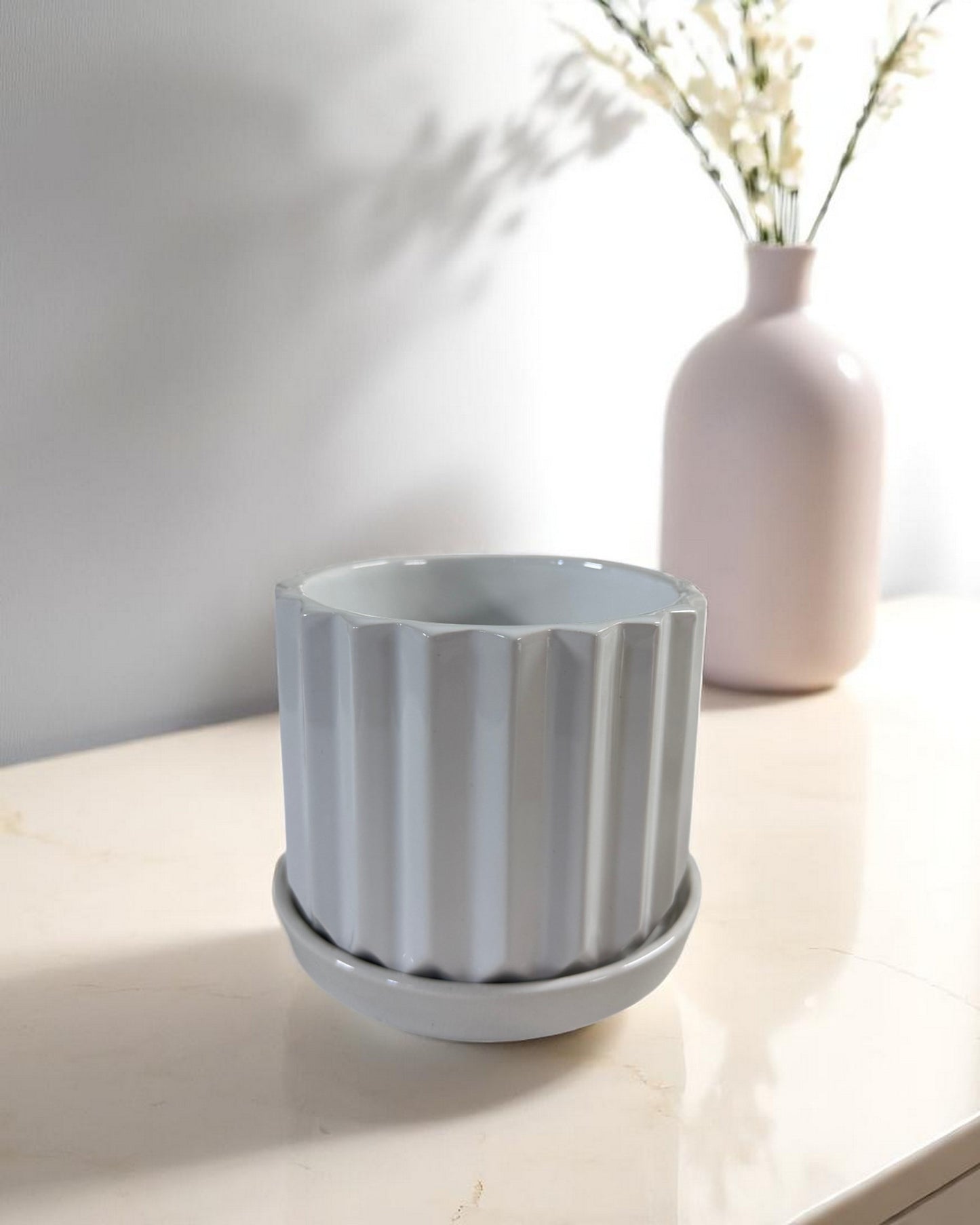 Boquet con vaso in ceramica