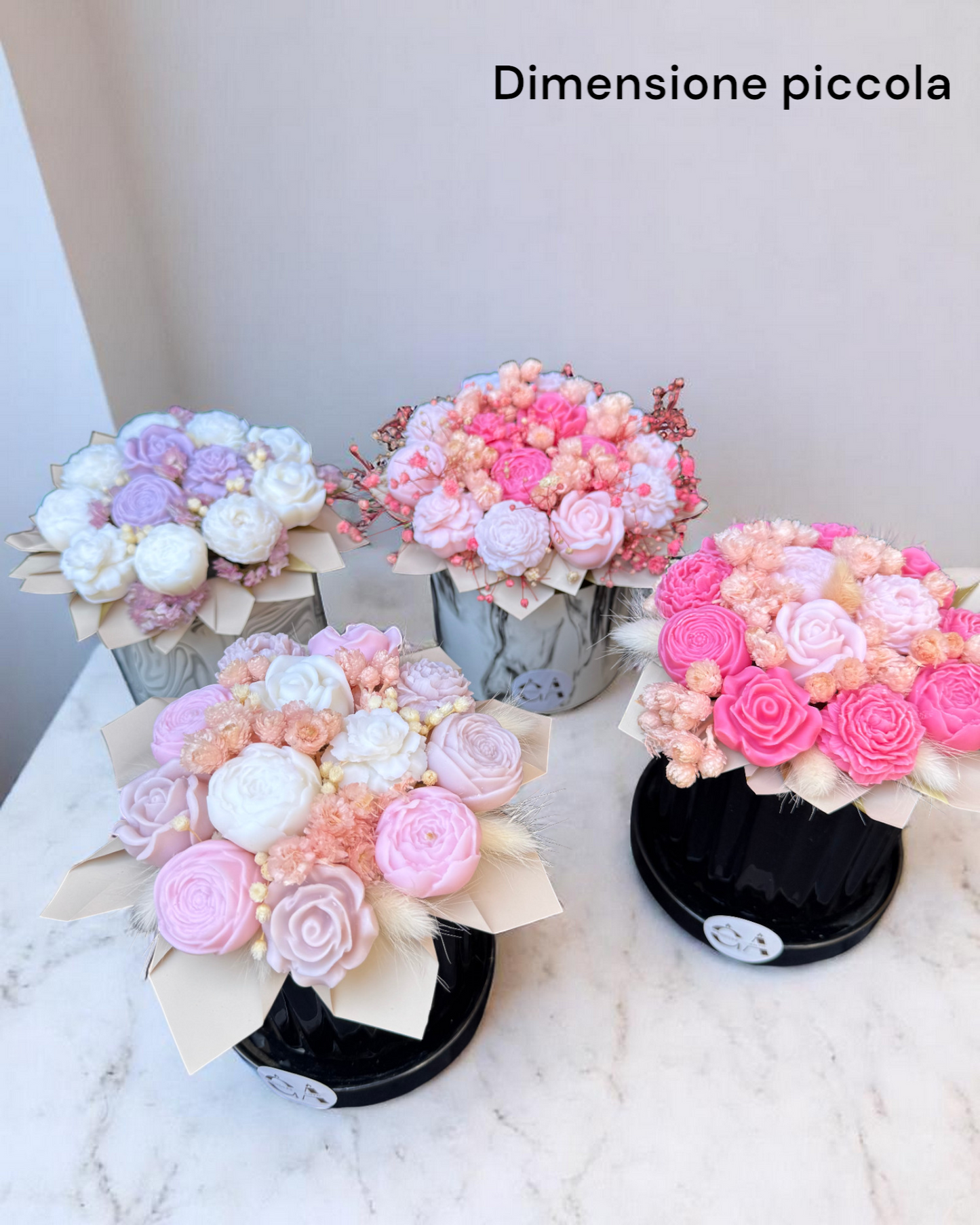 Boquet con vaso in ceramica