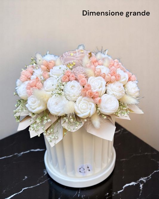 Boquet con vaso in ceramica