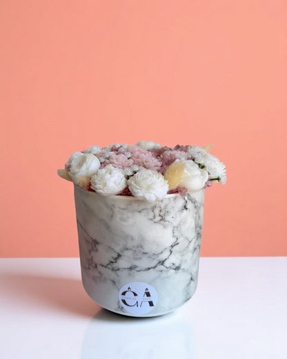 Boquet con vaso in ceramica